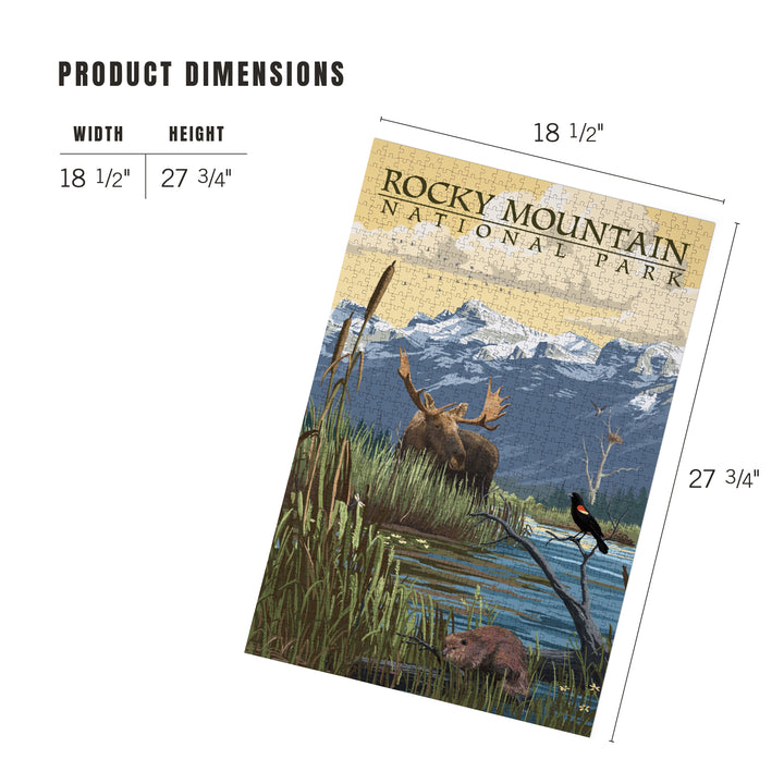 Rocky Mountain National Park, Mountain and Marsh Scene, 1000 Piece Jigsaw Puzzle