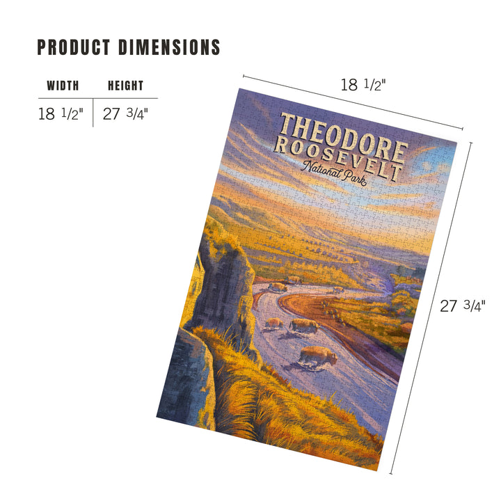 Theodore Roosevelt National Park, North Dakota, Oil Painting, 1000 Piece Jigsaw Puzzle