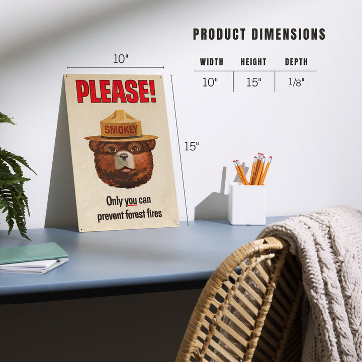 Smokey Bear Vintage Poster, Only You Can Prevent, Wood Sign and Postcards