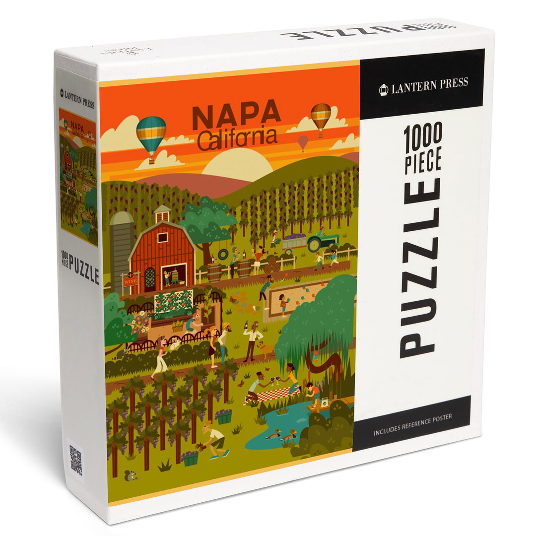 Napa, California, Geometric, Vineyard, Jigsaw Puzzle