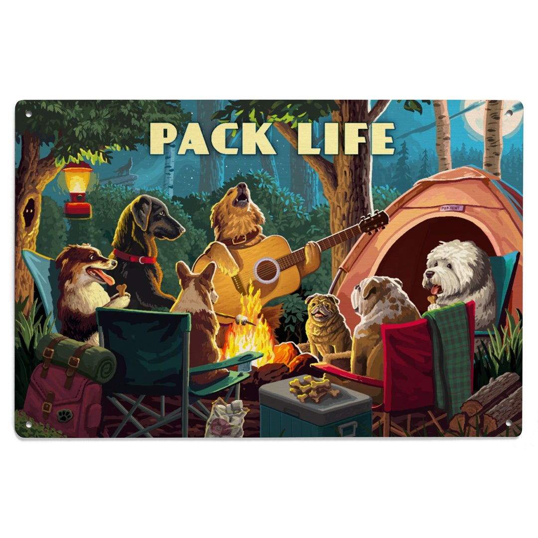 Painterly, Pack Life, Dogs Around Campfire, Sentiment, Wood Signs and Postcards