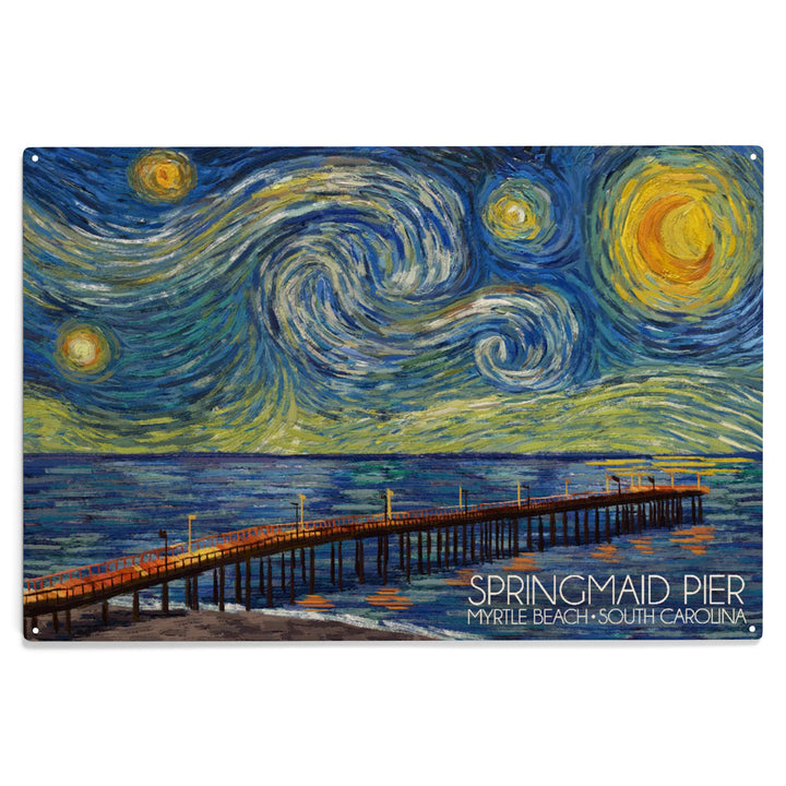 Myrtle Beach, South Carolina, Starry Night, Wood Sign and Postcards