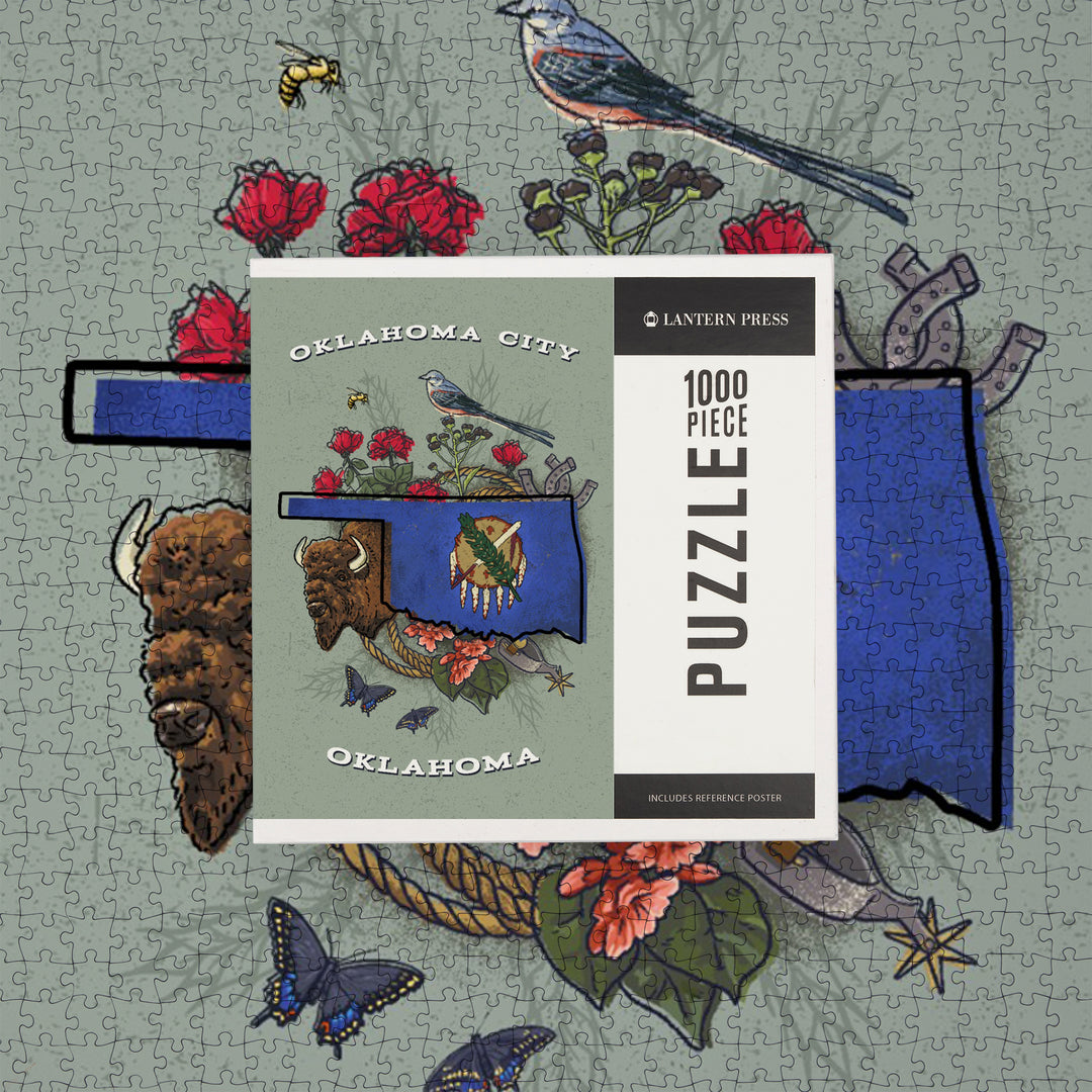 Oklahoma City, Oklahoma, State Treasure Trove, 1000 Piece Jigsaw Puzzle