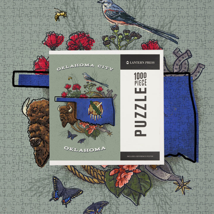 Oklahoma City, Oklahoma, State Treasure Trove, 1000 Piece Jigsaw Puzzle