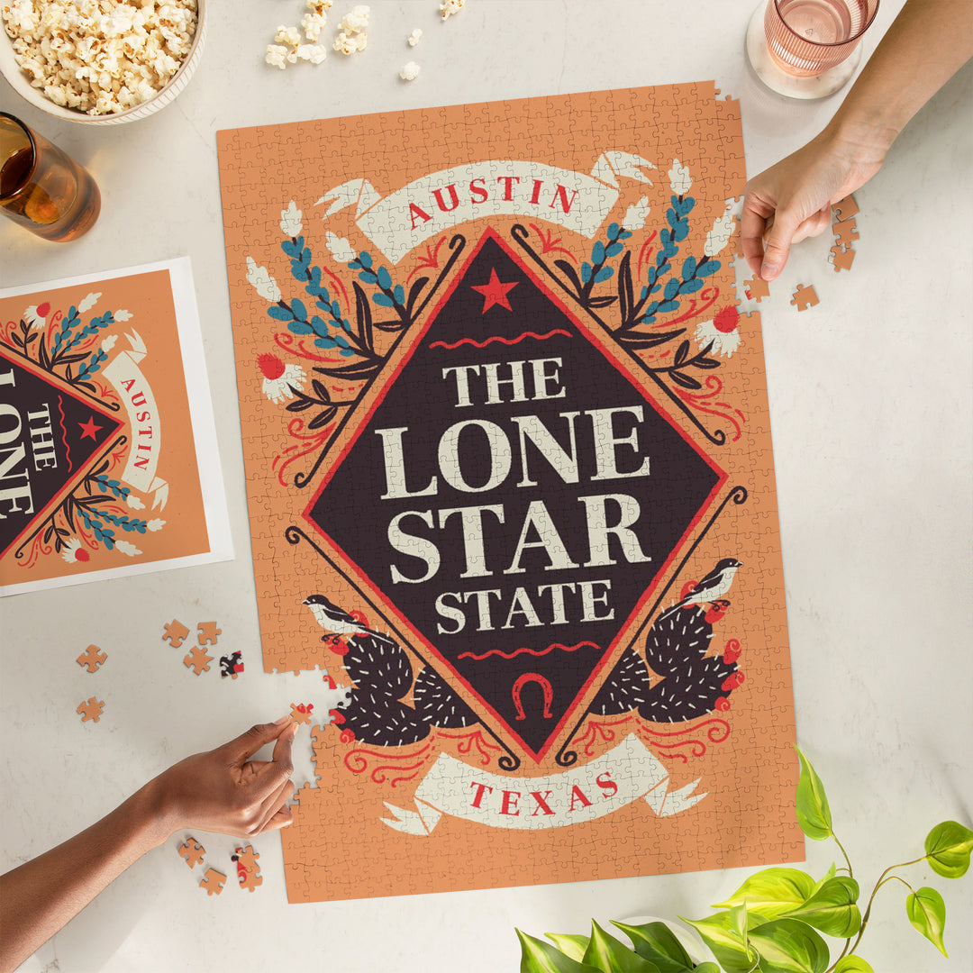Austin, Texas, State Motto Crest, State Pride Series, Jigsaw Puzzle
