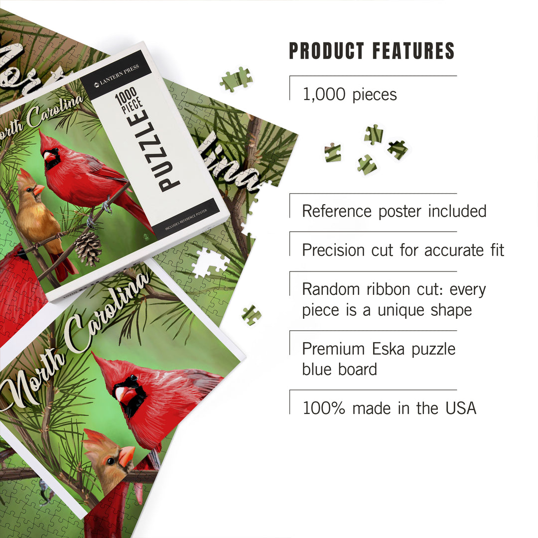 North Carolina, Cardinals, Summer, Jigsaw Puzzle
