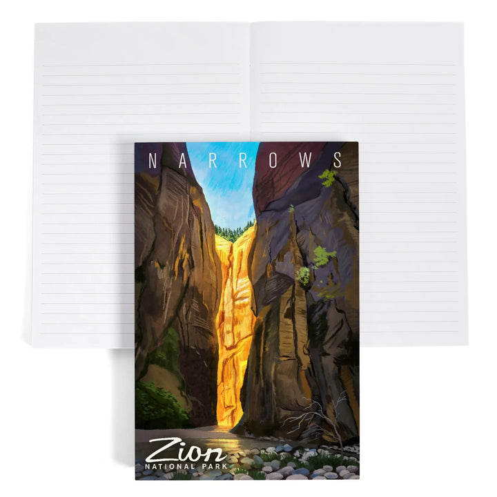 Lined 6x9 Journal, Zion National Park, Utah, Narrows, Oil Painting, Lay Flat, 193 Pages, FSC paper