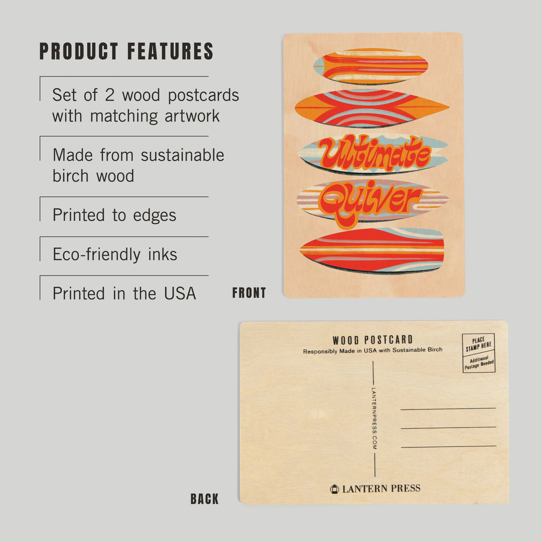 Secret Surf Spot Collection, Surfboards, Ultimate Quiver, Wood Sign and Postcards