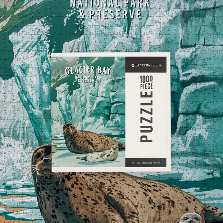 Glacier Bay National Park and Preserve, Alaska, Painterly National Park Series, 1000 Piece Jigsaw Puzzle
