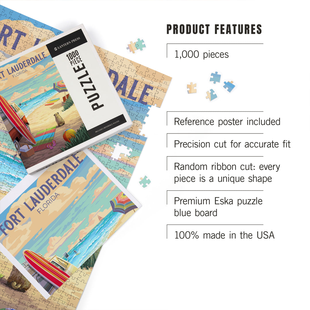 Fort Lauderdale, Florida, Painterly, Beach Activities, Jigsaw Puzzle