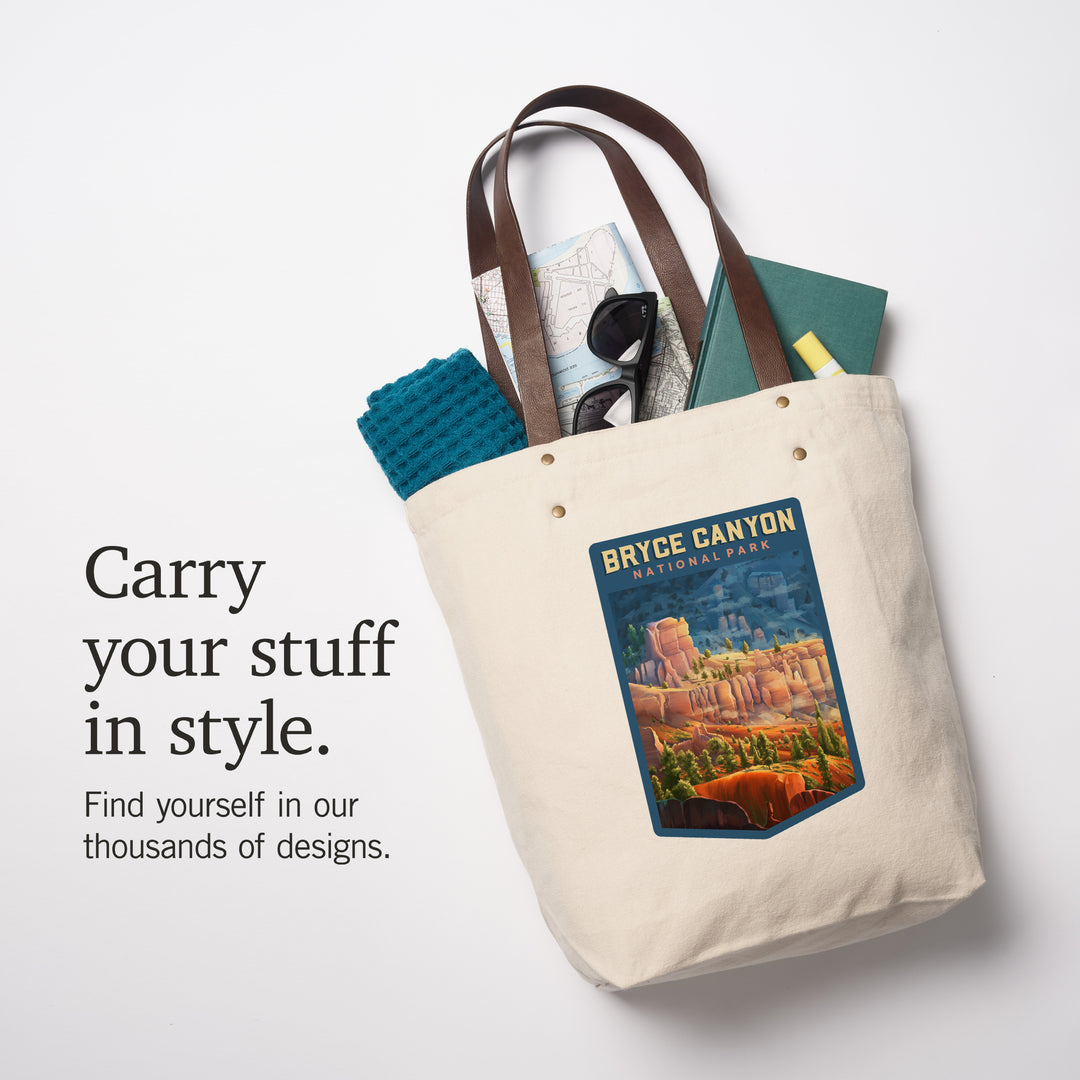 Bryce Canyon National Park, Utah, Oil Painting, Contour, Deluxe Tote