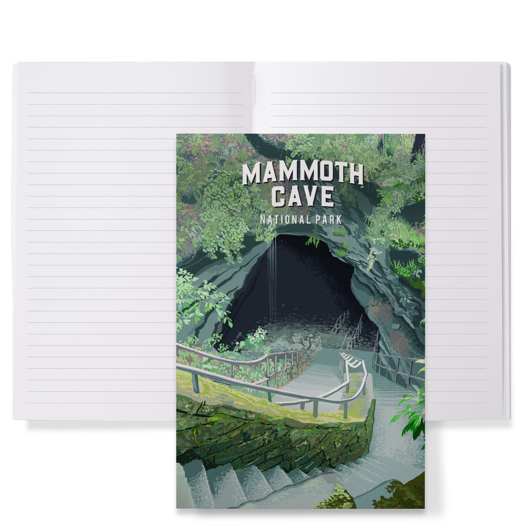 Lined 6x9 Journal, Mammoth Cave National Park, Kentucky, Painterly National Park Series, Lay Flat, 193 Pages, FSC paper