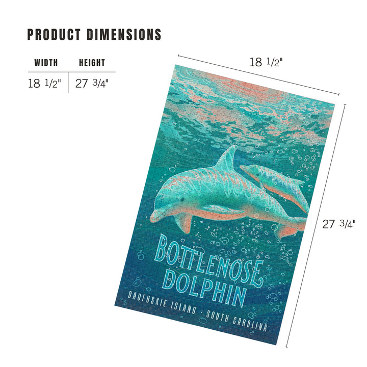 Daufuskie Island, South Carolina, Fluid Line Work, Bottlenose Dolphin, Jigsaw Puzzle