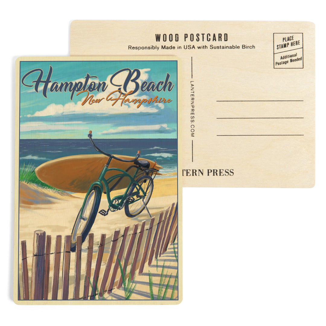 Hampton Beach, New Hampshire, Cruiser and, Wood Sign and Postcards