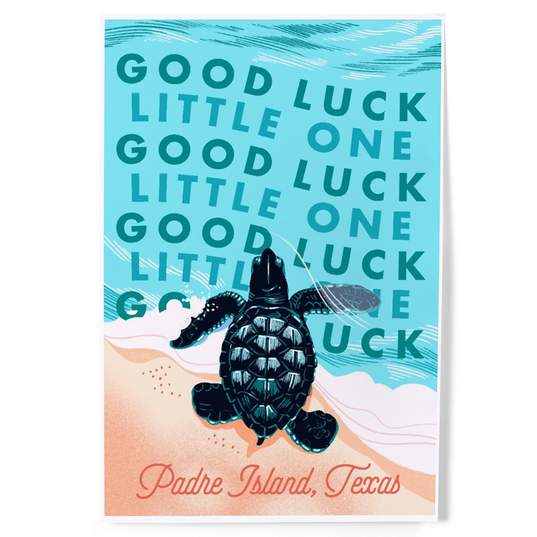 Padre Island, Texas, Courageous Explorer Collection, Turtle, Good Luck Little One, Art & Giclee Prints