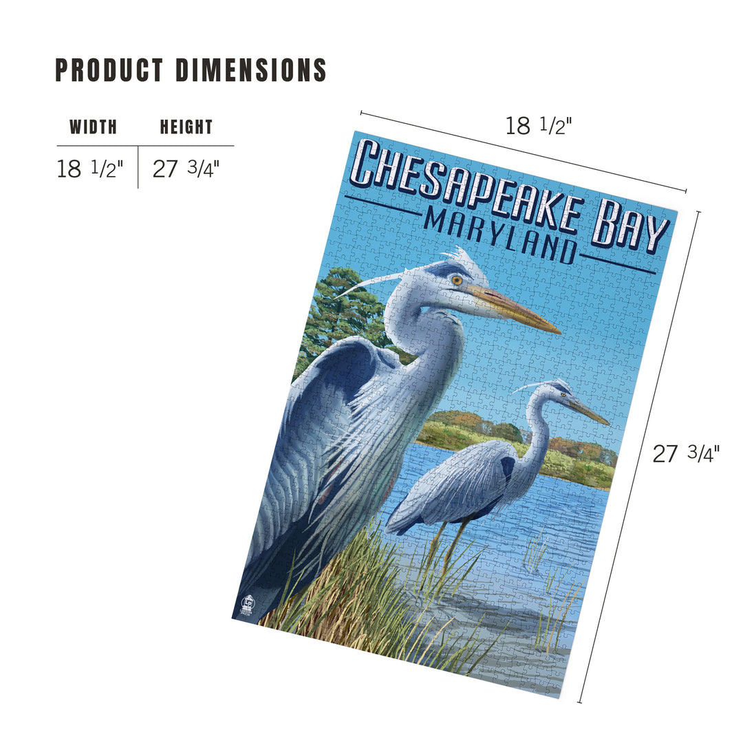 Chesapeake Bay, Maryland, Blue Heron, Jigsaw Puzzle
