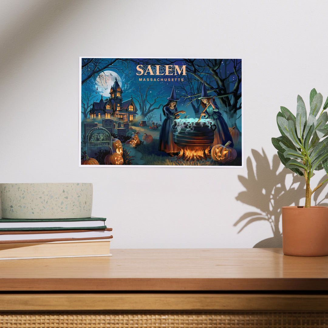 Salem, Massachusetts, Lithograph, Cemetery, Art & Giclee Prints