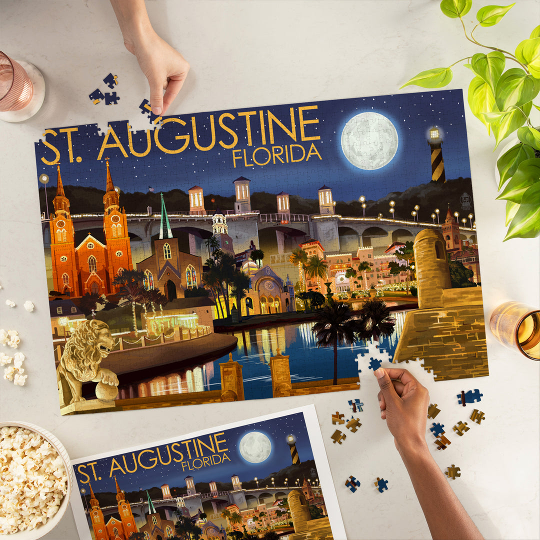 St. Augustine, Florida, Night Scene, Jigsaw Puzzle