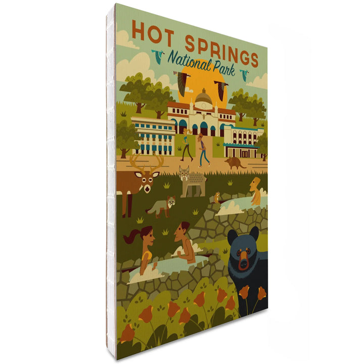 Lined 6x9 Journal, Hot Springs National Park, Arkansas, Geometric National Park Series, Lay Flat, 193 Pages, FSC paper
