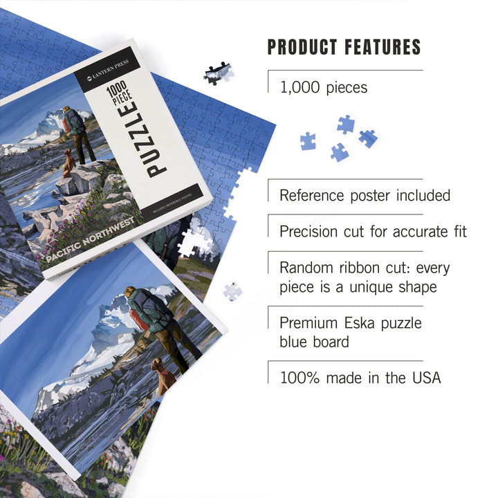 Pacific Northwest, Washington, Painterly, Get Out and Hike, 1000 Piece Jigsaw Puzzle