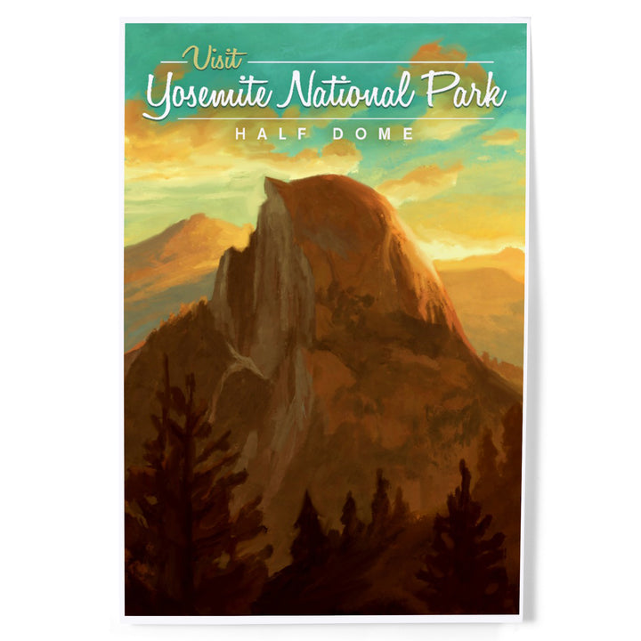 Yosemite National Park, California, Visit Half Dome, Oil Painting, Art & Giclee Prints
