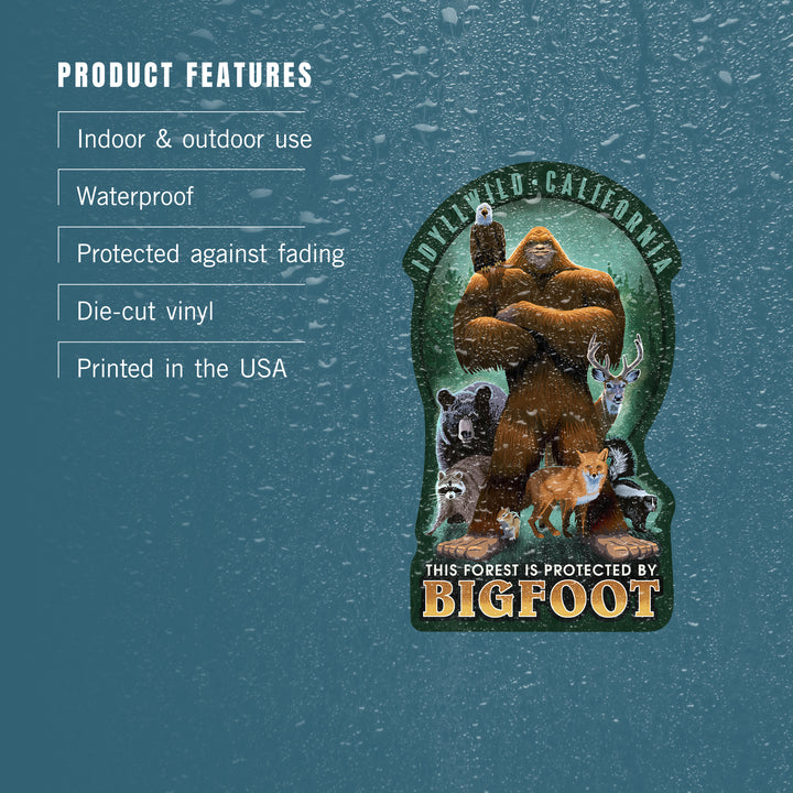 Idyllwild, California, Respect Our Wildlife, Bigfoot, Contour, Vinyl Sticker