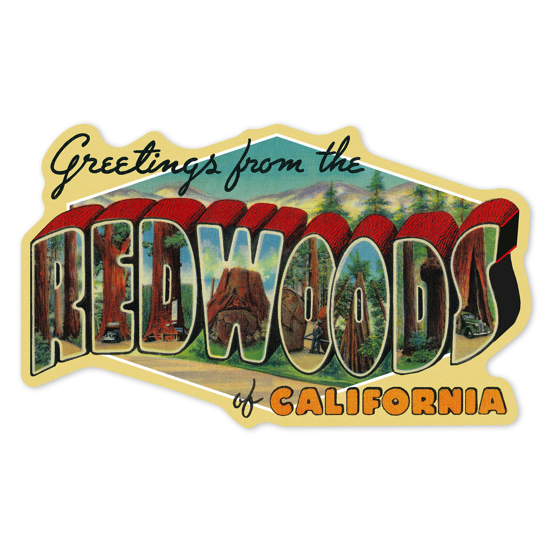 Greetings from the Redwoods of California, Contour, Vinyl Sticker