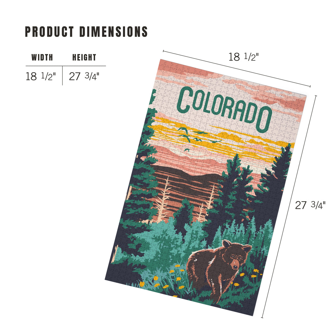 Colorado, Explorer Series, Bear and Mountains, Jigsaw Puzzle