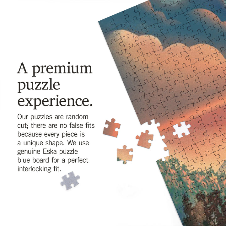 Spokane, Washington, Riverfront Park, Lithograph, 1000 Piece Jigsaw Puzzle