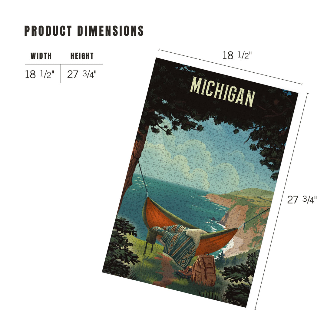 Michigan, Today's Office, Coastal Series, Hammock on Beach, 1000 Piece Jigsaw Puzzle