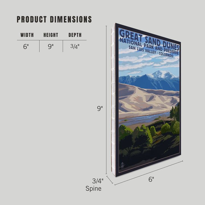 Lined 6x9 Journal, Great Sand Dunes National Park and Preserve, Colorado, Lay Flat, 193 Pages, FSC paper