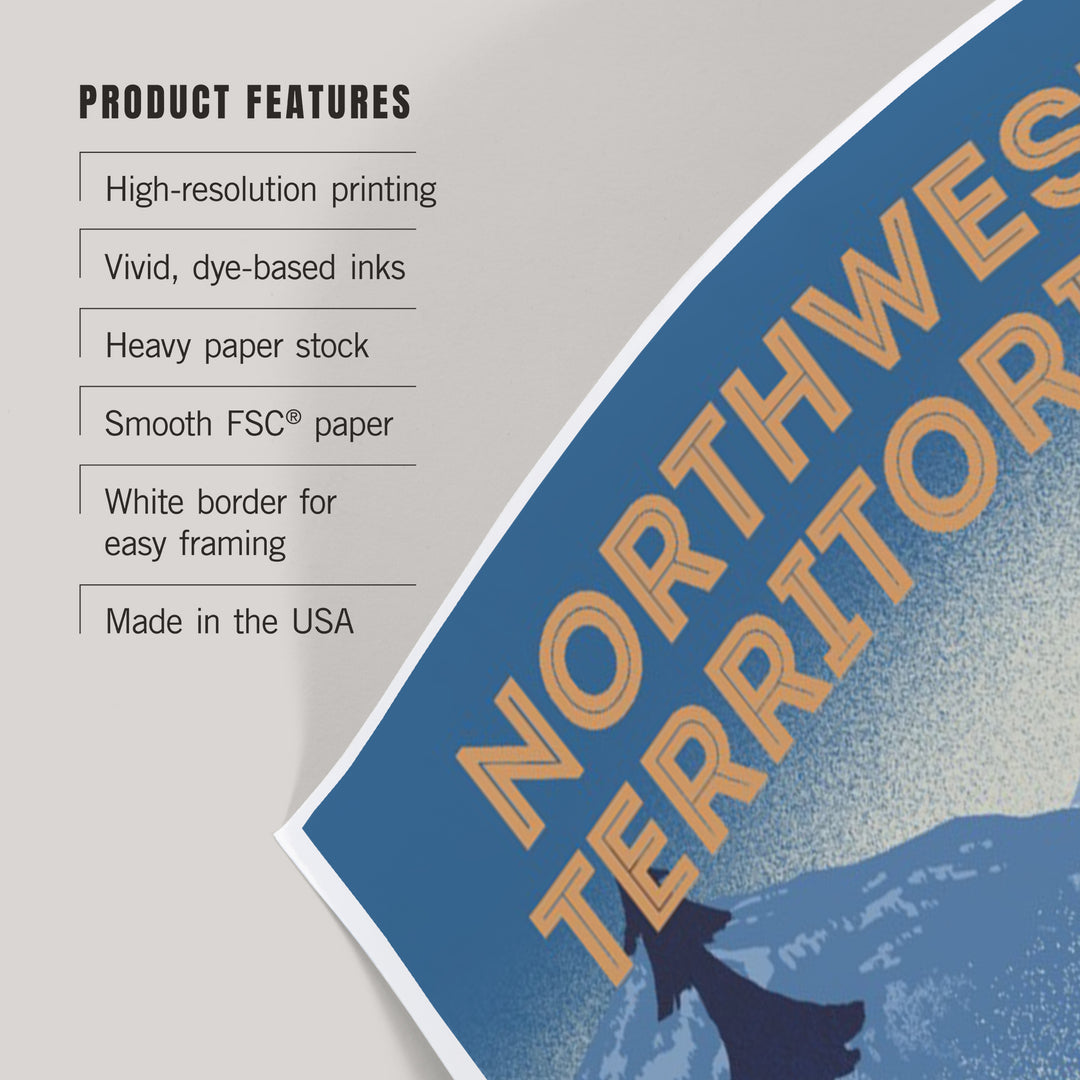Northwest Territories, Lithograph, Elk and Mountains Scene, Art & Giclee Prints