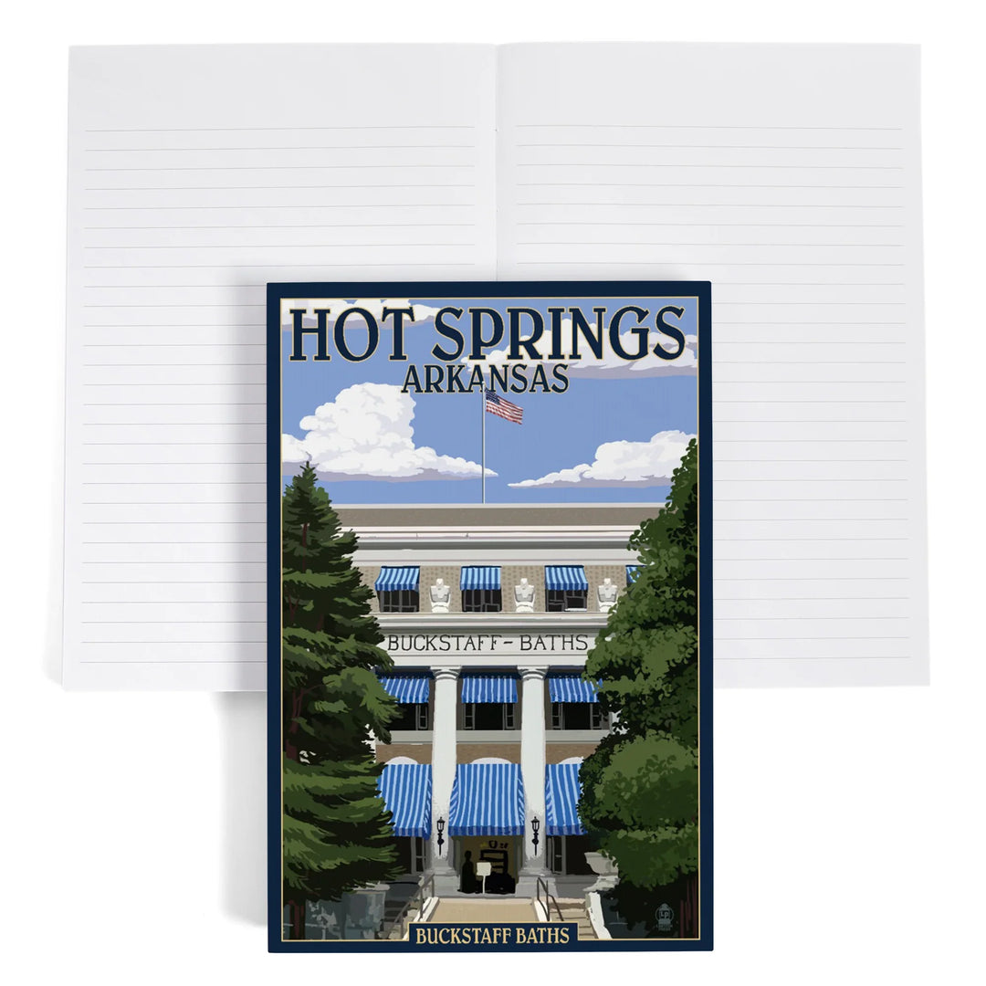 Lined 6x9 Journal, Hot Springs National Park, Arkansas, Buckstaff Bathhouse, Lay Flat, 193 Pages, FSC paper