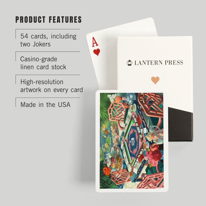 Playing Cards, Oil Painting, Mahjong Life, 52 Card Deck with Jokers in Box, Unique Art