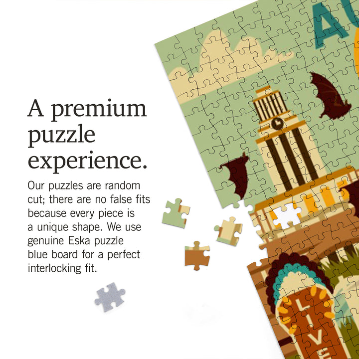 Austin, Texas, Geometric, City Series, 1000 Piece Jigsaw Puzzle