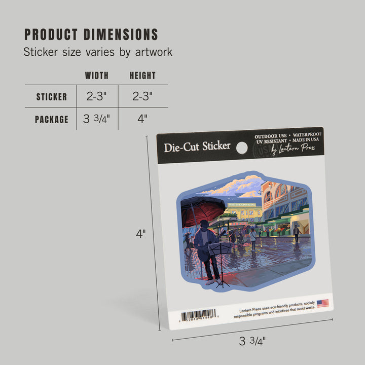 Seattle, Washington, Painterly, Public Market, Vinyl Sticker