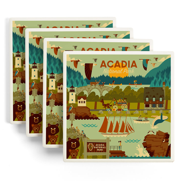 Acadia National Park, Maine, Geometric National Park Series, Coasters