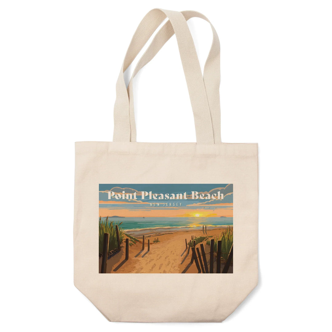 Point Pleasant Beach, New Jersey, Painterly, Sand Soul Sun, Beach Path, Tote Bag
