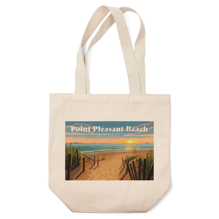 Point Pleasant Beach, New Jersey, Painterly, Sand Soul Sun, Beach Path, Tote Bag