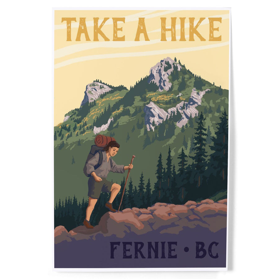 Fernie, British Columbia, Canada, Take a Hike, Art & Giclee Prints - Lantern Press