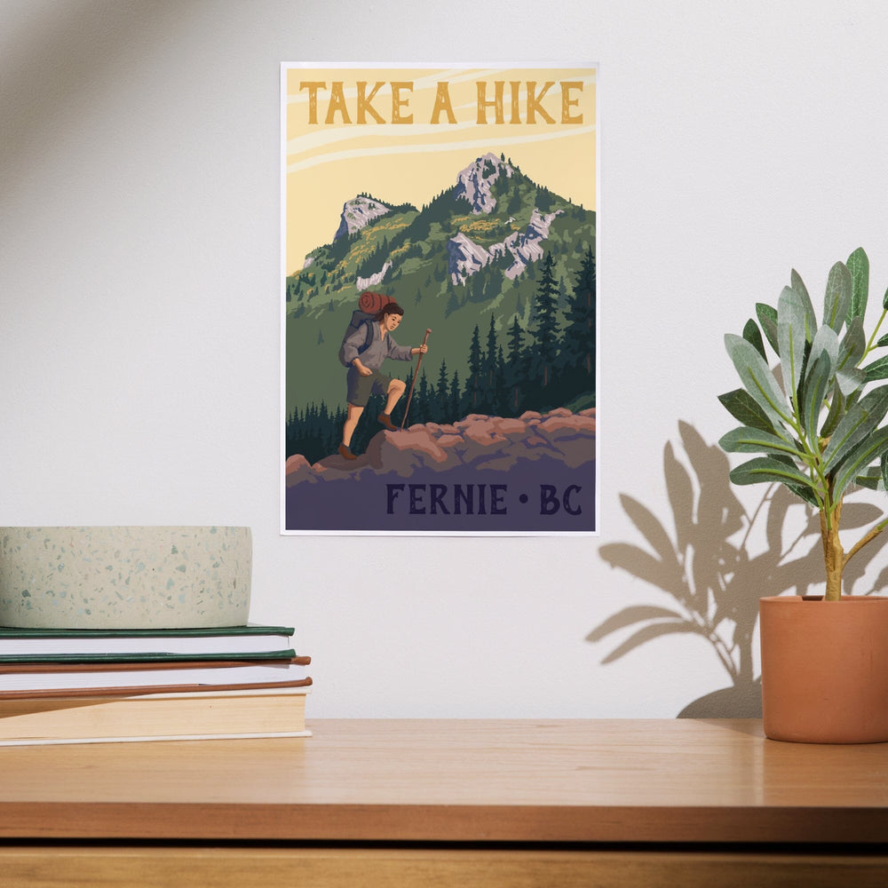 Fernie, British Columbia, Canada, Take a Hike, Art & Giclee Prints - Lantern Press