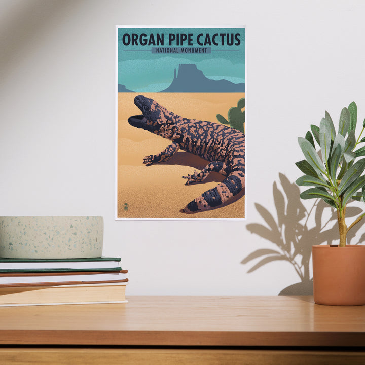 Organ Pipe Cactus National Monument, Arizona, Gila Monster, Lithograph, Art & Giclee Prints