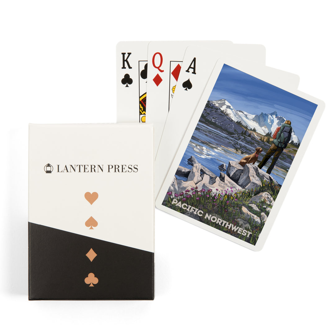 Playing Cards, Pacific Northwest, Washington, Painterly, Get Out and Hike, 52 Card Deck with Jokers in Box, Unique Art