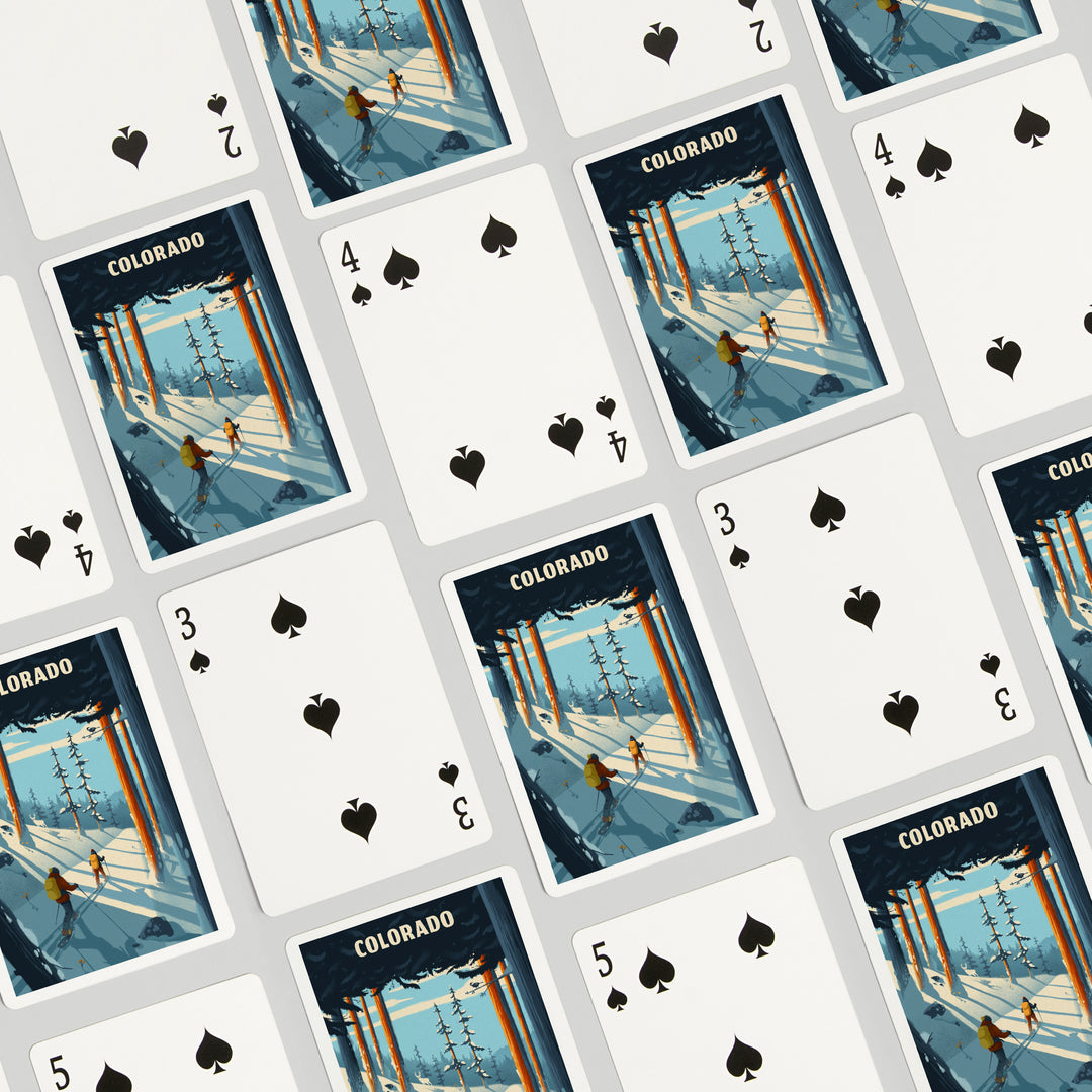 Playing Cards, Colorado, Better on Foot, Snowshoeing, 52 Card Deck with Jokers in Box, Unique Art