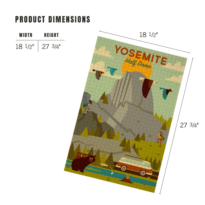 Yosemite National Park, California, Half Dome, Geometric National Park Series, Jigsaw Puzzle