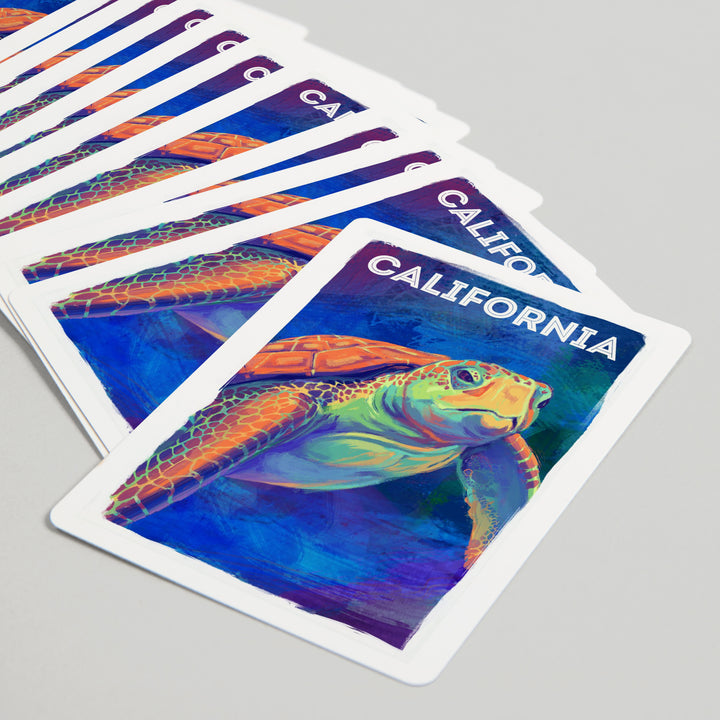 Playing Cards, California, Vivid, Sea Turtle, 52 Card Deck with Jokers in Box, Unique Art