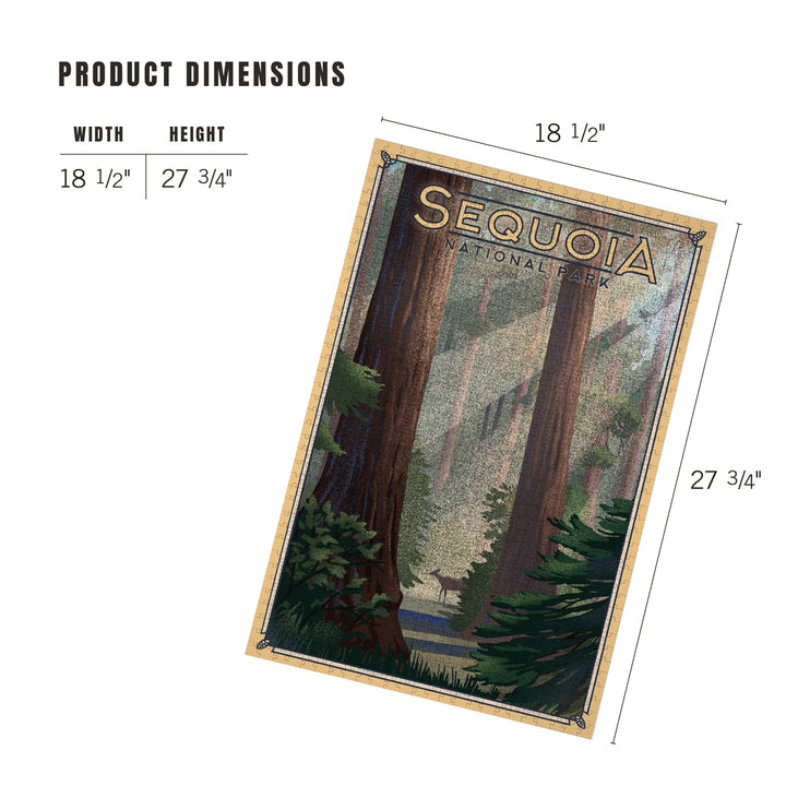 Sequoia National Park, California, Lithograph, Jigsaw Puzzle