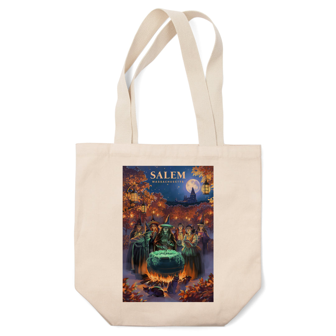 Salem, Massachusetts, Oil Painting, Witch's, Tote Bag