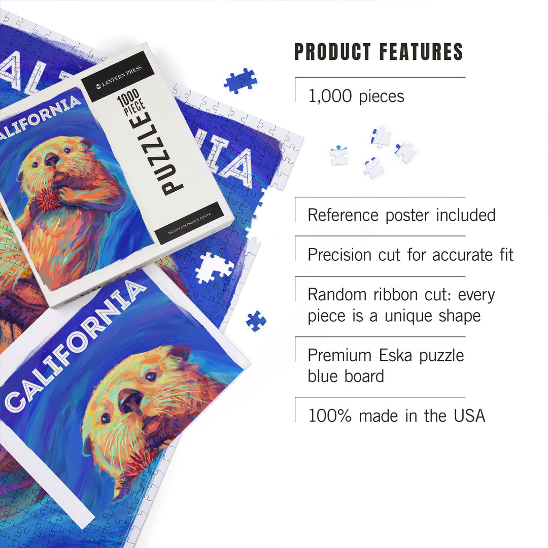 California, Vivid, Sea Otter, 1000 Piece Jigsaw Puzzle