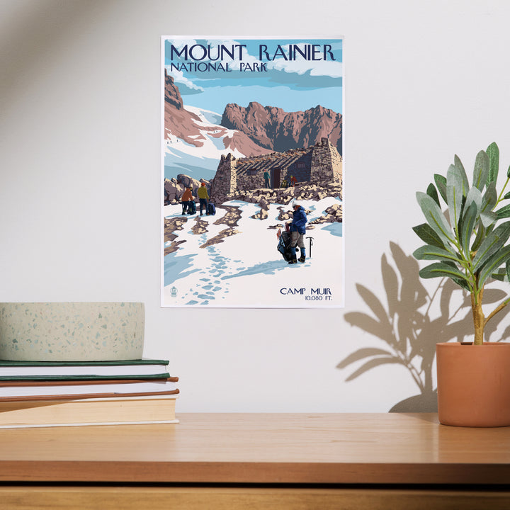 Mount Rainier National Park, Washington, Camp Muir and Climbers, Art & Giclee Prints